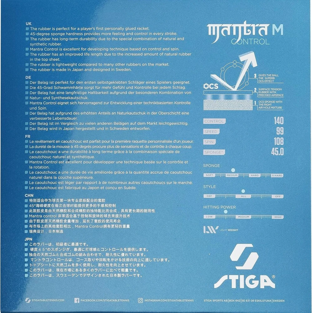 Stiga Mantra Control stalo teniso guma 2.0 mm