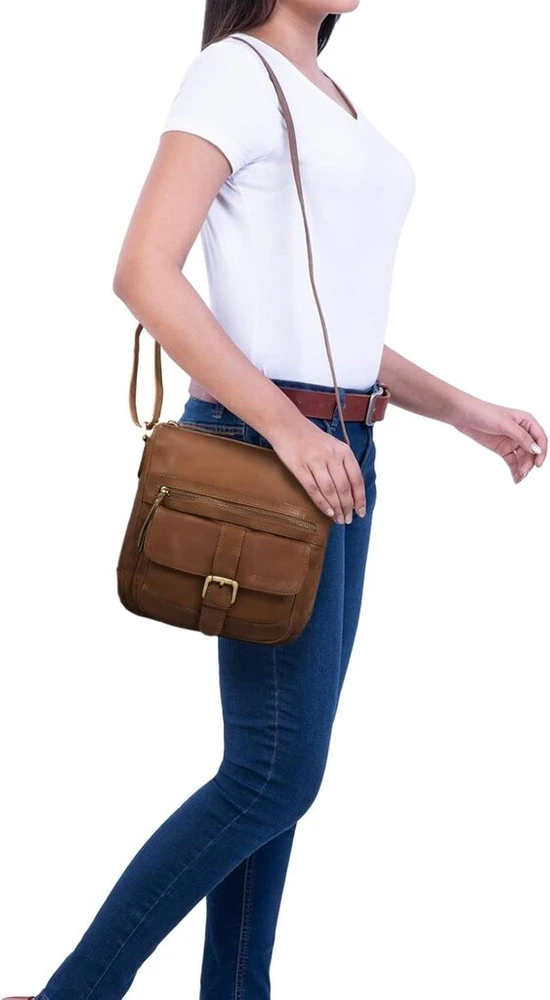Stilord 'louise' vintage stilinga rankinė moterims, odinė maža pasiuntinio tipo rankinė planšetiniam kompiuteriui iki 9.7 colių Ipad, rankinė per petį Din A5, pagaminta iš natūralios karvės odos, mocha - tamsiai ruda, rankinė per petį