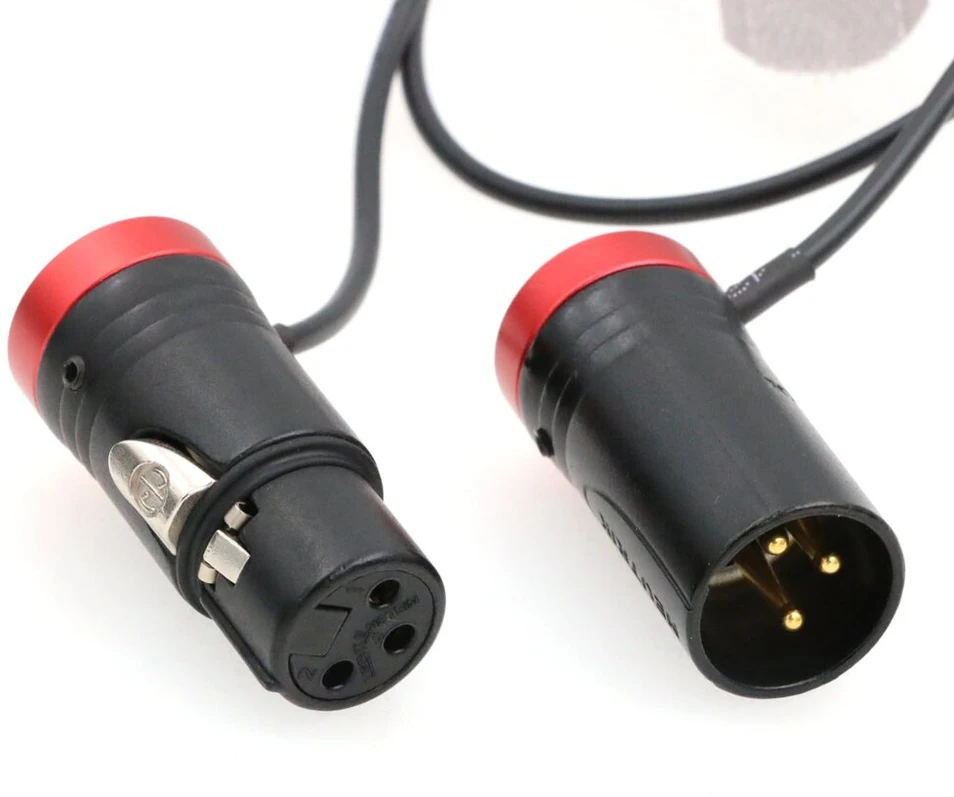 Stiprintuvas Szrmcc xlr kabelis xlr 3 kontaktų kištukas į 3 kontaktų xlr lizdą žemo profilio garso kabelis, skirtas sound devices 633 688 788t 302 552 zaxcom įrašymo įrenginiui zoom f8 (raudonas dangtelis)