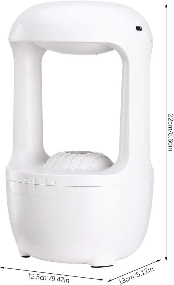 Stock drėkintuvas miegamajam, drėkintuvas su priešpriešiniais vandens lašais, 50 ml, išmanus ultragarsinis apšvietimas, šaltas rūkas, 2 režimai, namų biuras, baltas