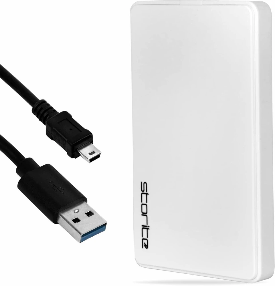 Storite išorinis kietasis diskas Ultra Slim 2.5 colio 200gb su greitu duomenų perdavimu Usb 2.0 kietasis diskas, suderinamas su Pc, Mac, Windows, žaidimais, nešiojamuoju ir stacionariu kompiuteriu (baltas)