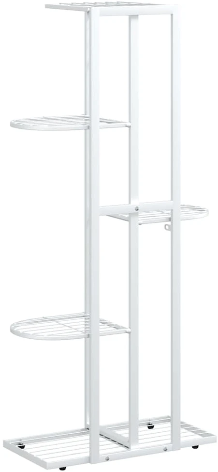 Stovas augalams, 5 lentynos, baltas, 43x22x98cm, metalas