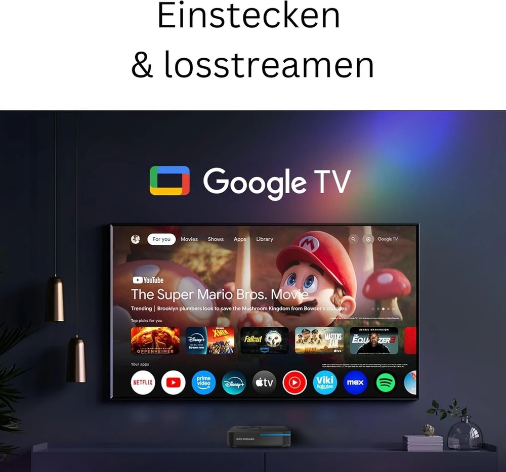 Vaizdo grotuvas Streaming box gx1 4k hdr10+ smart google tv grotuvas | ai funkcijos | 4 gb ram | wifi 6 lan usb | chromecast | netflix | prime video | disney+