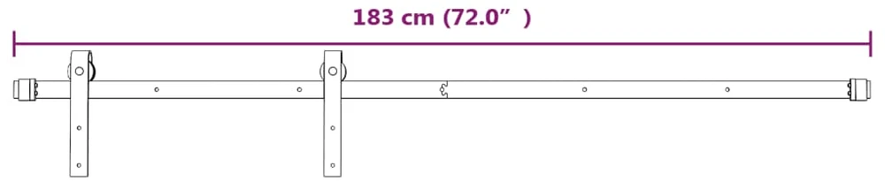 Stumdomų durų įrangos rinkinys, baltos spalvos, 183cm, plienas