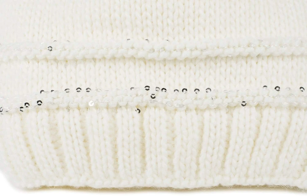 Stylebreaker moteriška megzta žieminė kepurė su blizgučiais, anga uodegai ir termo vilnos pamušalu, beanie kepurė 04024177