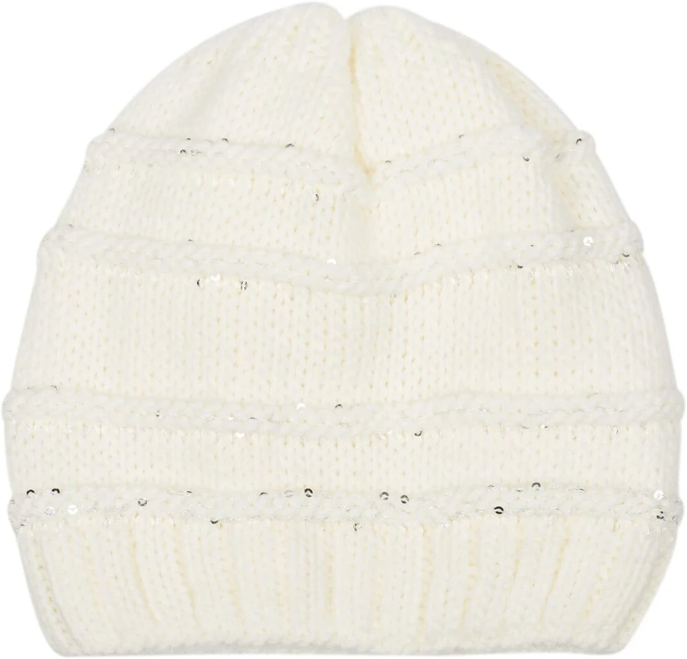 Stylebreaker moteriška megzta žieminė kepurė su blizgučiais, anga uodegai ir termo vilnos pamušalu, beanie kepurė 04024177