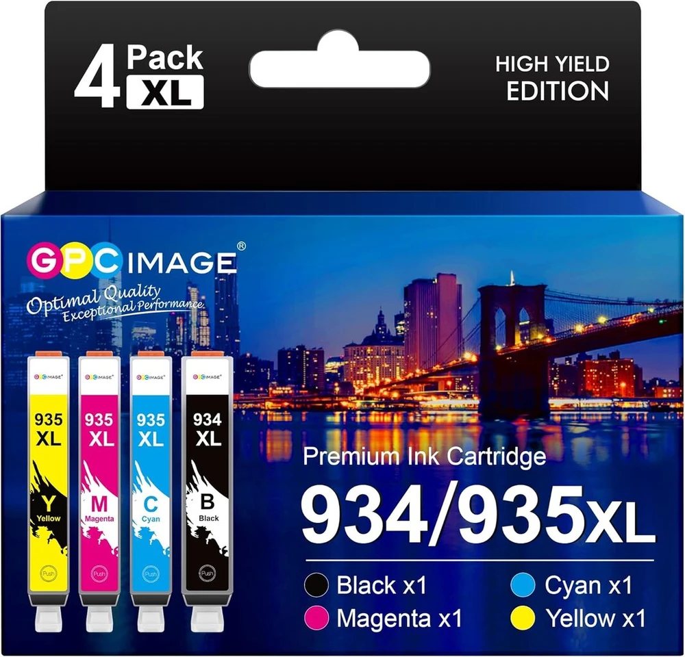 Suderinamos Hp 934xl 935xl kasetės 4 spalvų rinkinys