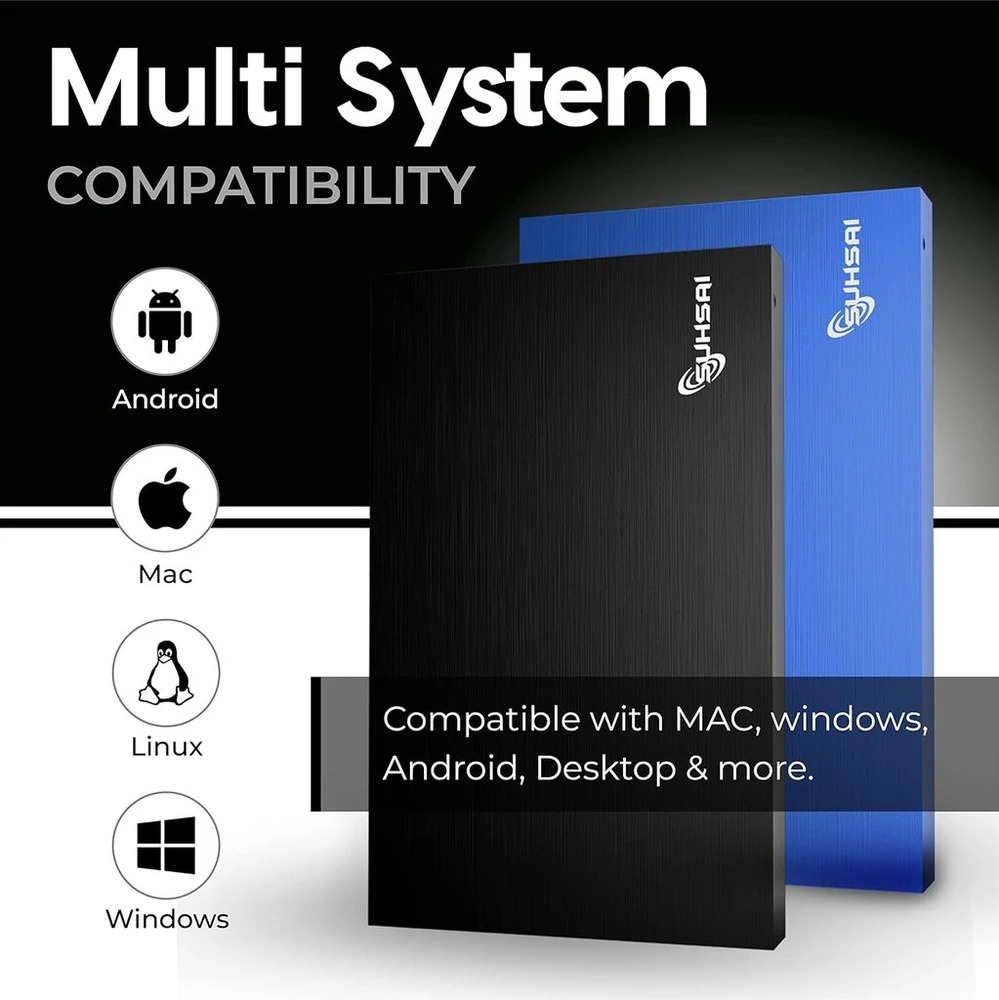Suhsai 500gb portable išorinis kietasis diskas, kišeninis atsarginis hdd, 2.5 colio išorinė duomenų saugojimo kietasis diskas, usb 3.0 kietasis diskas, suderinamas su žaidimų pc, mac, nešiojamuoju kompiuteriu, - mėlynas