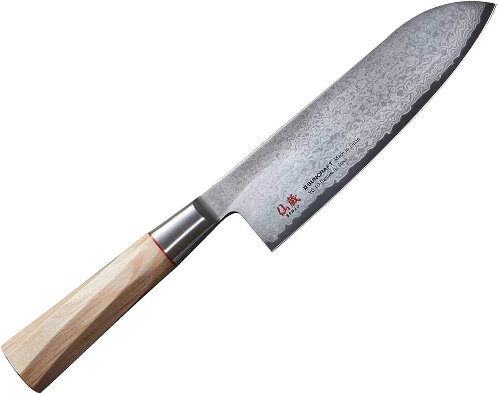 Suncraft Senzo Twisted Octagon To-04 Santoku peilis 16.7 cm, Vg10 67 sluoksniai, 61 Hrc