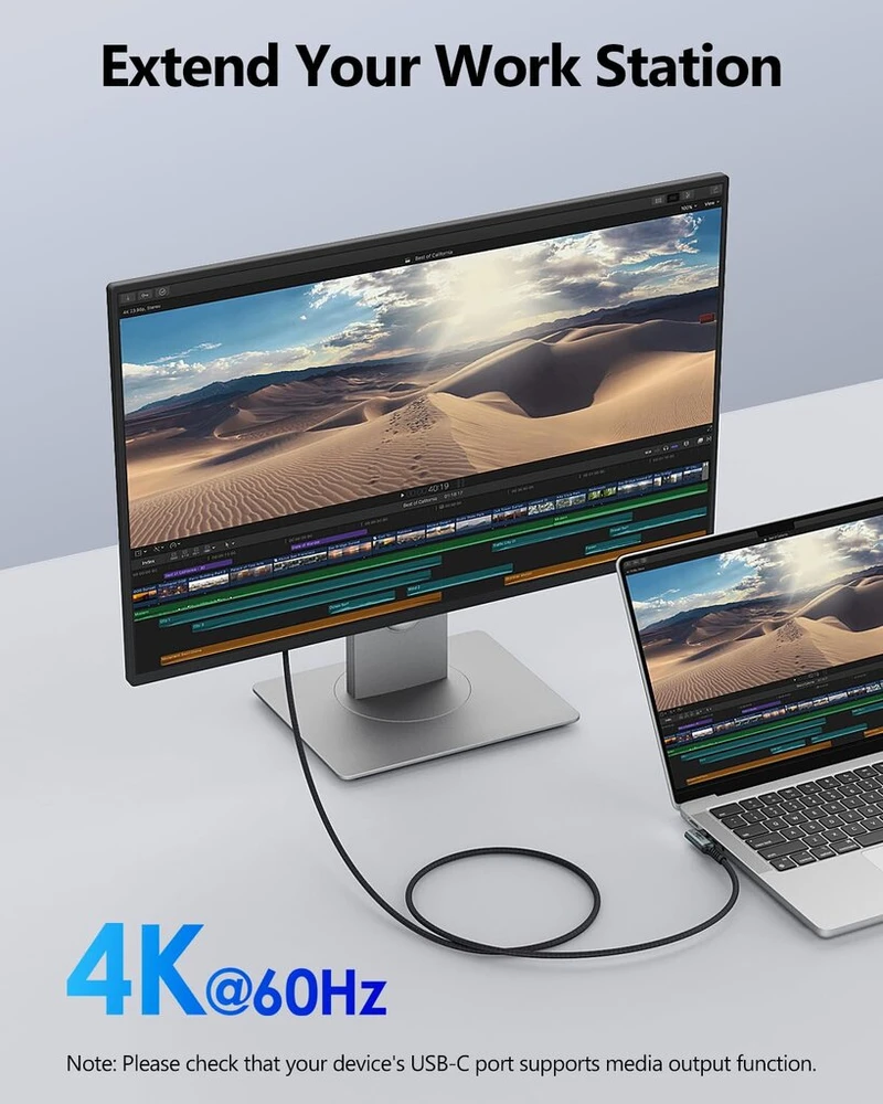 Sunguy usb c į usb c kabelis 1 m, 100 w 20 gbps usb c į usb c įkrovimo ir duomenų perdavimo kabelis, 4k @ 60 hz vaizdo perdavimo usb c kabelis, skirtas monitoriui iphone 16/15 pro max, nešiojamam kompiuteriui, mobiliajam telefonui, ssd