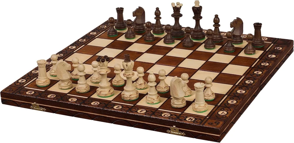 Sunrise Chess Games Sunrise Chess | Šachmatai Senator | Elegantas | Rankų darbo medinės figūros | Rankomis tapyta šachmatų lenta | Kruopščiai nušlifuotas | Optimaliai subalansuotas | Kasetė su įdėklu
