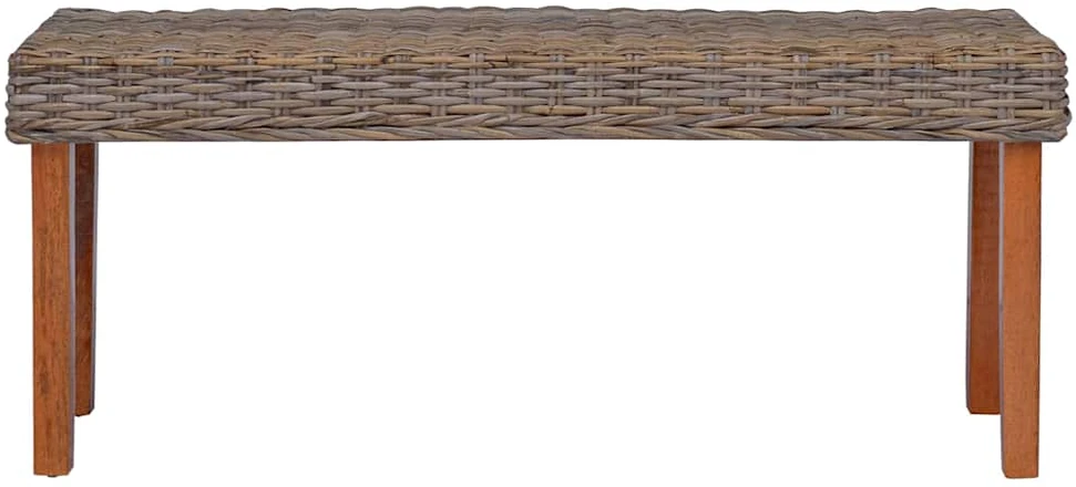 Suoliukas, 110cm, natūralus Kubu ratanas ir raudonmedžio masyvas