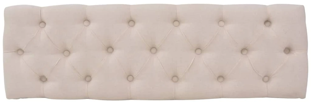 Suoliukas iš lino, mediena, 110x38x48cm, kreminės baltos sp.