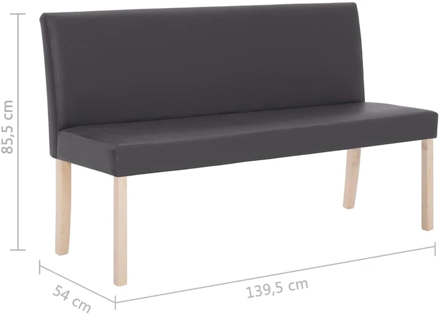 Suoliukas, pilkas, 139,5cm, dirbtinė oda
