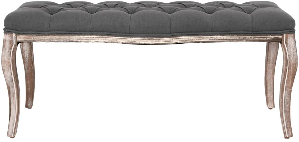 Suoliukas, tamsiai pilkas, 110x38x48cm, linas/medienos masyvas