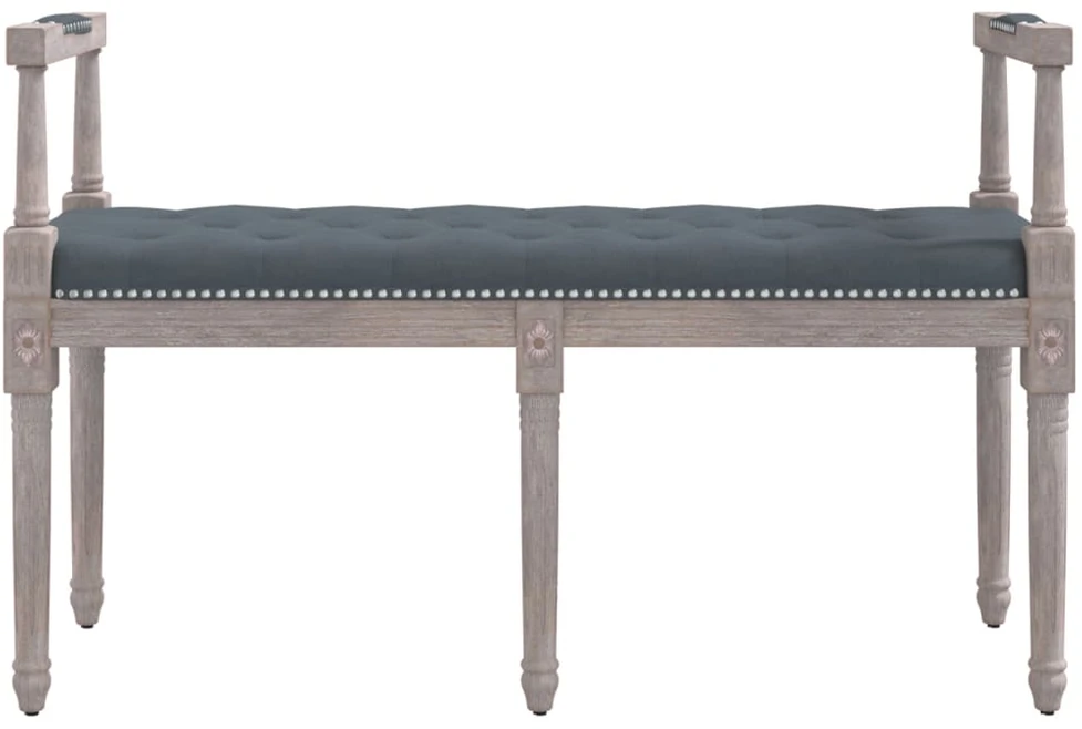 Suoliukas, tamsiai pilkos spalvos, 110x40x70cm, aksomas