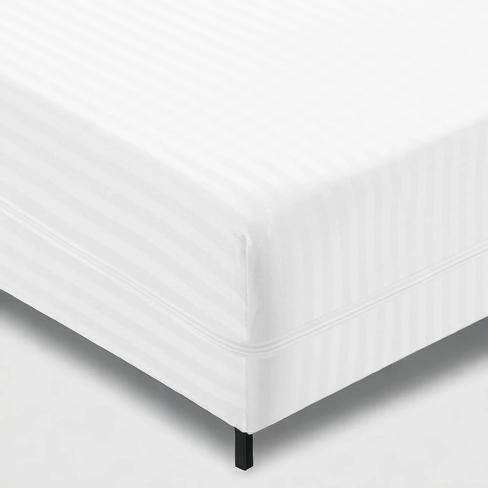 Čiužinys Super Mundo 90029 užvalkalas čiužiniui su užtrauktuku, 180 x 190 cm / 180 x 200 cm, kvėpuojantis, atsparus dulkių erkėms, sugeriantis, su baltais dryžiais (lova 180 cm)