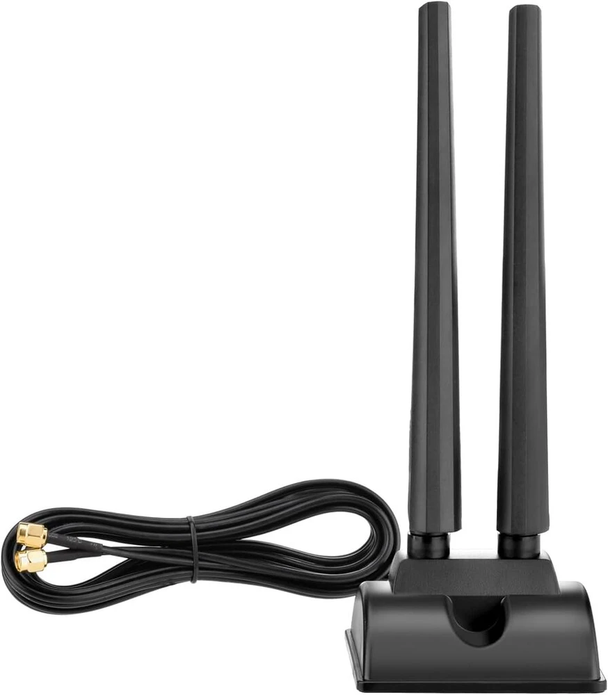 Superbat Wifi 6e trijų dažnių 2.4ghz 5ghz 6ghz Wlan antena su magnetiniu pagrindu ir Rp-sma 200 cm ilginamuoju kabeliu, skirta Wi-fi kortelėms, Pci kortelei, Pc Bluetooth pagrindinei plokštei, Wlan 6 maršrutizatoriui, Fpv, apsaugai