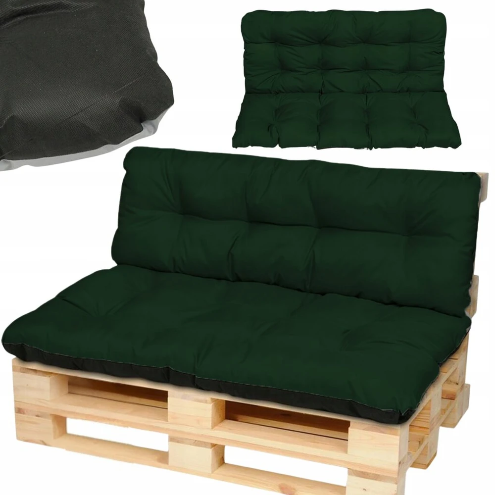 Superkissen24 Sodo baldų pagalvėlės iš palečių, vandeniui atsparus 2 vnt. komplektas 120x80+120x38