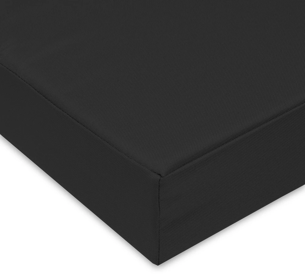 Superkissen24 Suoliuko pagalvėlė, čiužinys, porolono paletės pagalvėlė 120x40, užvalkalas, juodas