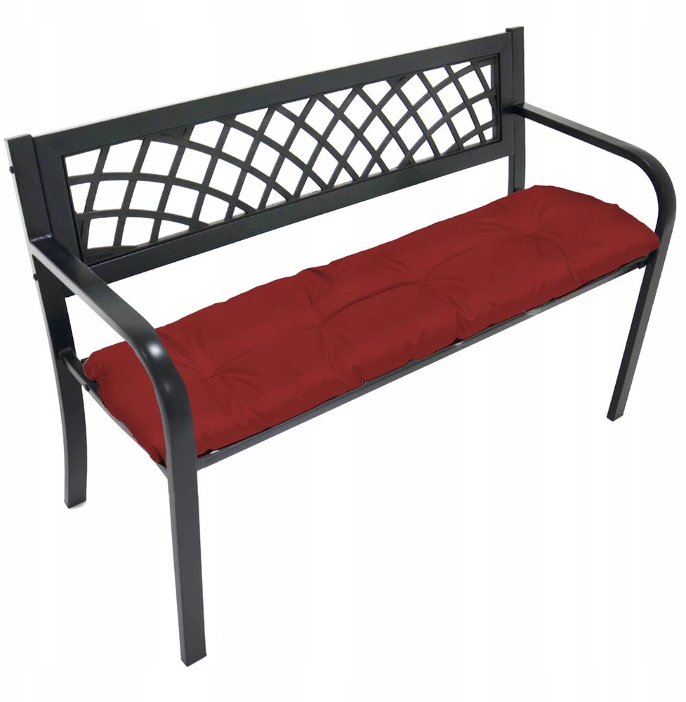 Superkissen24 Suoliuko pagalvėlė sodo sūpynėms, dygsniuota, vandeniui atspari, 120x38 cm, bordo