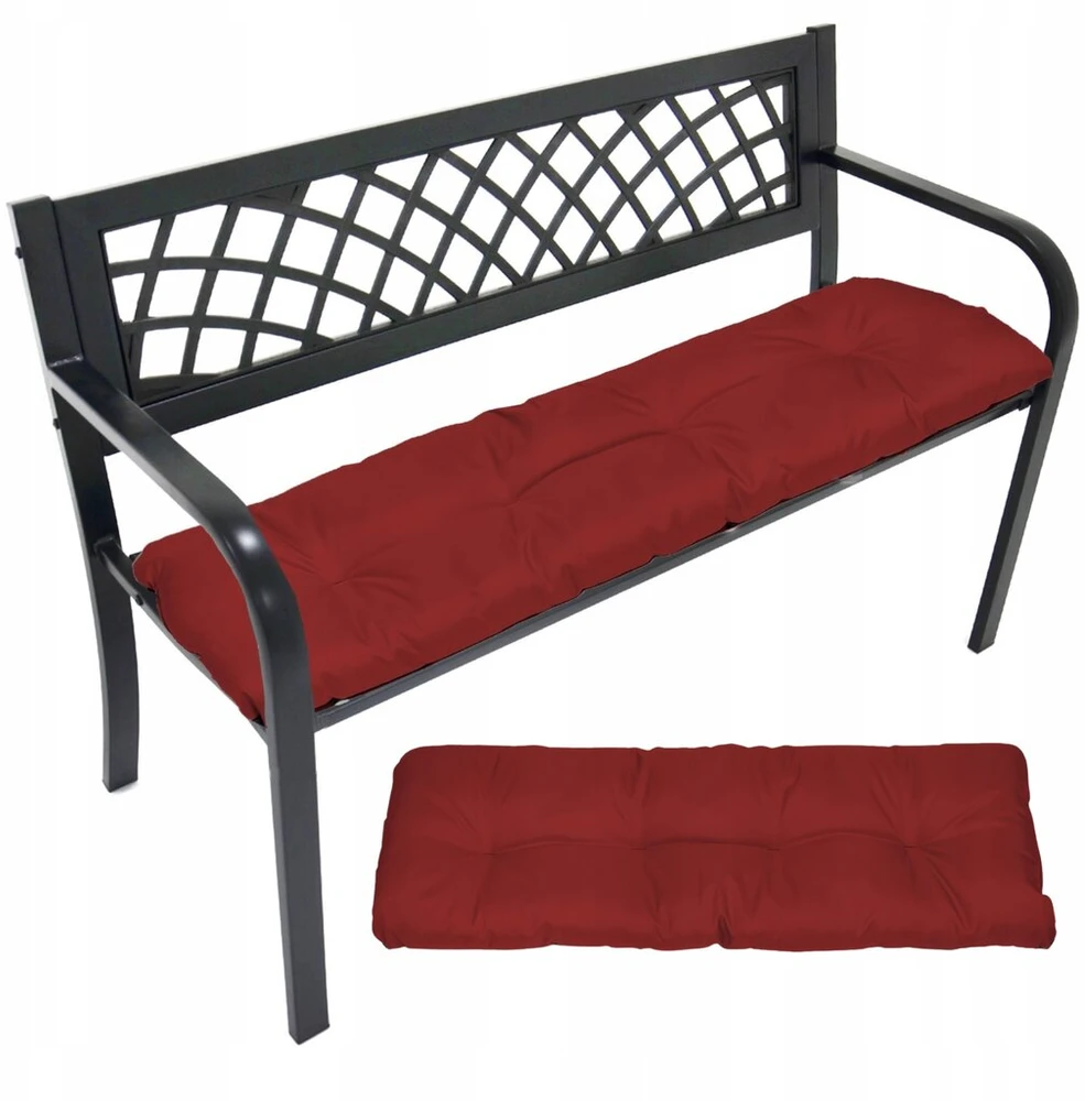Superkissen24 Suoliuko pagalvėlė sodo sūpynėms, dygsniuota, vandeniui atspari, 120x38 cm, bordo