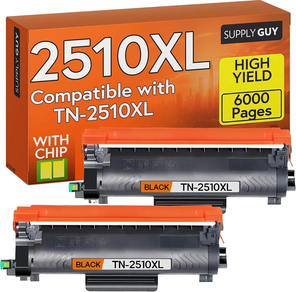 Supply Guy Tn2510xl Tn-2510xl suderinamas toneris, skirtas Brother Tn-2510 Xl, skirtas Brother Hl-l2400dw Hl-l2400dwe Mfc-l2800dw Dcp-l2627dw Mfc-l2827dw Mfc-l2860dw Mfc-l2860dwe Mfc-l2835dw Dcp-l2835dw