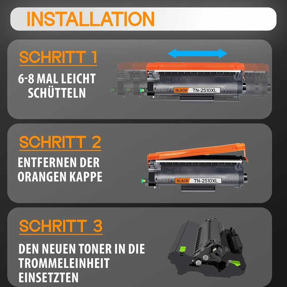 Supply Guy Tn2510xl Tn-2510xl suderinamas toneris, skirtas Brother Tn-2510 Xl, skirtas Brother Hl-l2400dw Hl-l2400dwe Mfc-l2800dw Dcp-l2627dw Mfc-l2827dw Mfc-l2860dw Mfc-l2860dwe Mfc-l2835dw Dcp-l2835dw