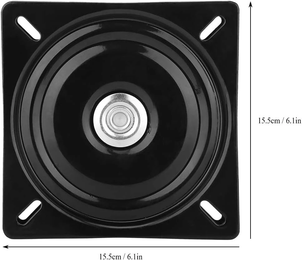Suppro Pasukamas padėklas Turntable Seat, 360° besisukantis Lazy Susan guolis, galvanizuotas plienas virtuvės stalviršiams, spintelėms, televizorių staliukams, Turntable guolis (juodas, 6 colių storio)