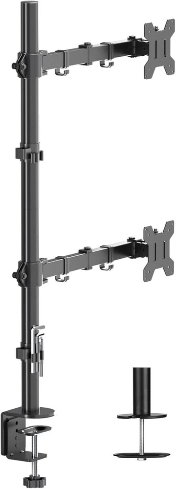 Laikiklis Suptek Md6821db Dvigubas monitoriaus stovas, 80cm aukščio, 2x 13-27 colių