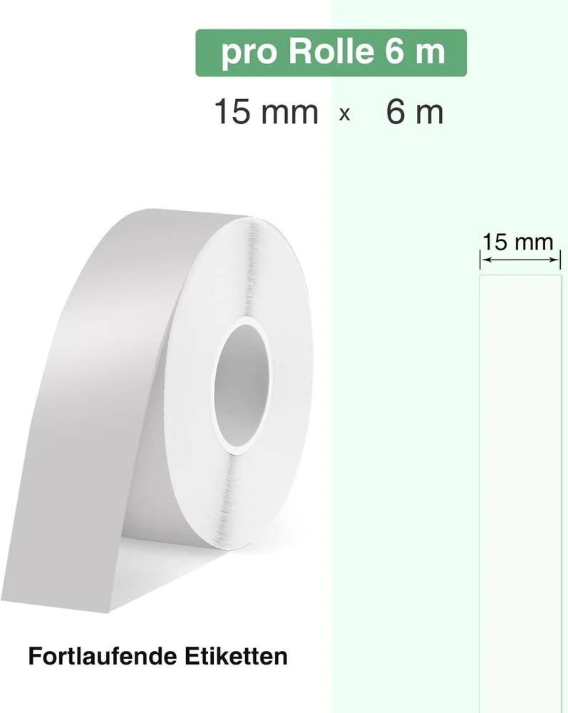 Supvan Terminių Etikečių Juosta 15mm x 6m Skaidri