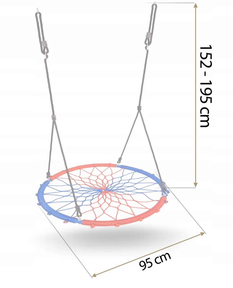 Sūpynės GANDRO LIZDAS 95cm + ŽMOGAUS VORO KAMUOLYS DOVANŲ