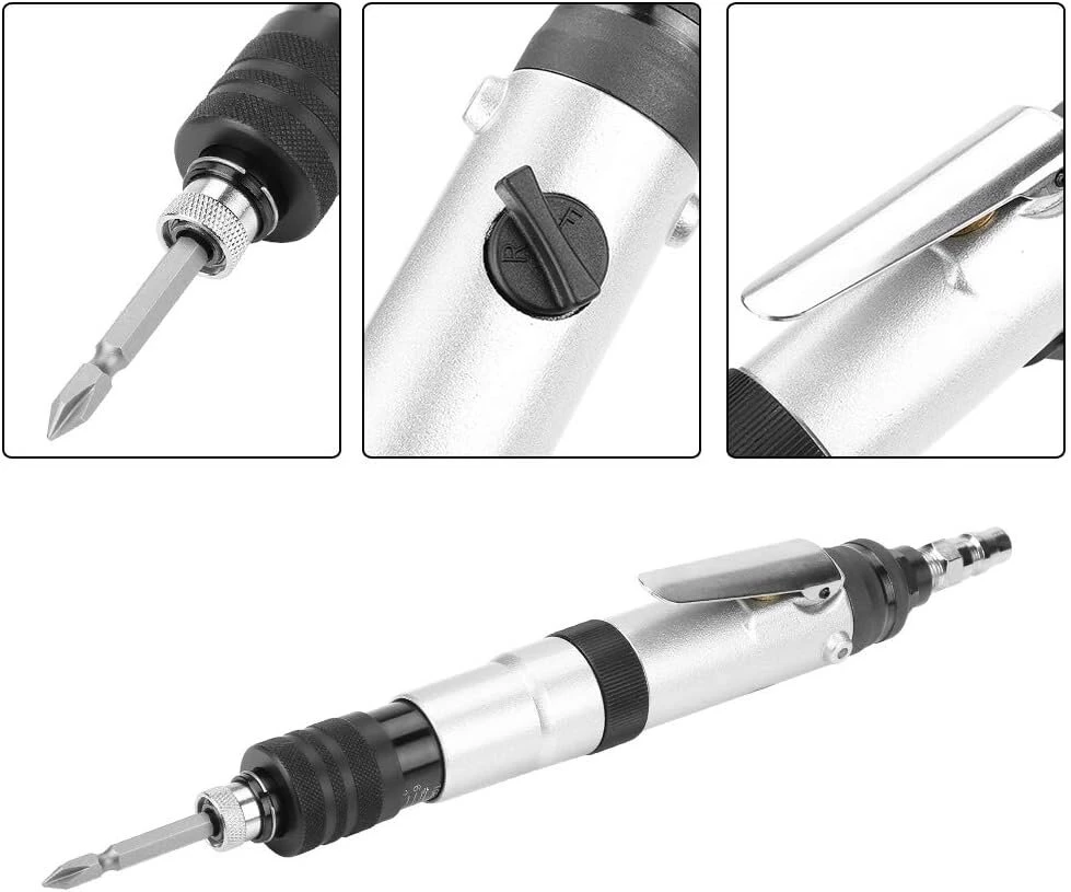 Suspausto oro atsuktuvas 1/4 colio 1000 Rpm reversinis pneumatinis mini atsuktuvas Kp-834c griebtuvo remonto įrankių rinkinys