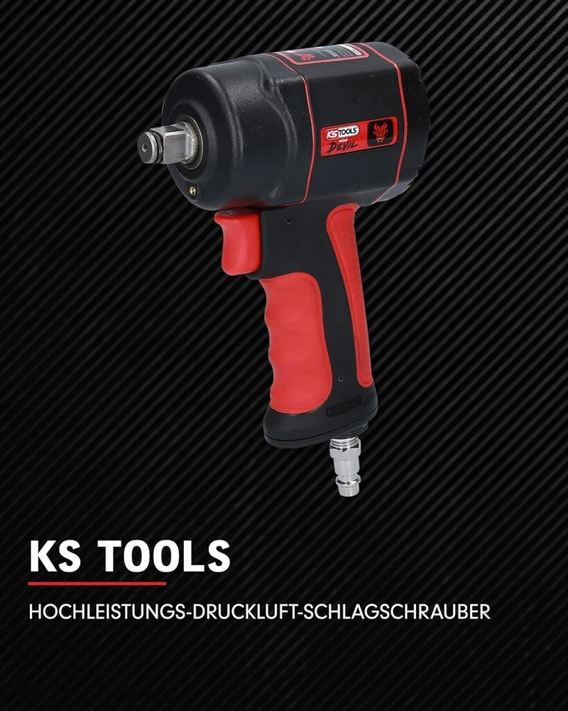 Suspausto oro smūginis veržliaraktis Ks Tools Minidevil 1/2 colio