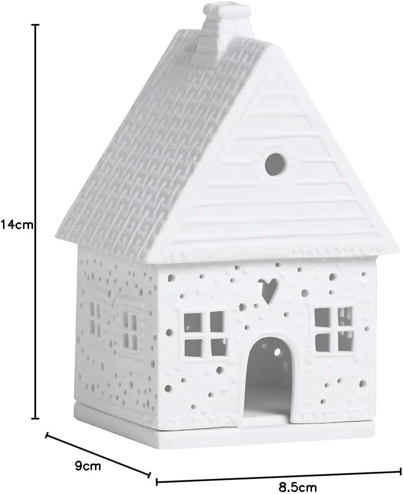 Švyturio formos žvakių laikiklis iš baltos keramikos, 14 cm