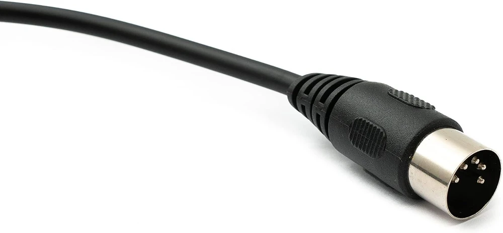 System-s audio kabelis 150 cm xlr 3 kontaktų kištukas į audio din 5 kontaktų kištuko adapterį, juodas