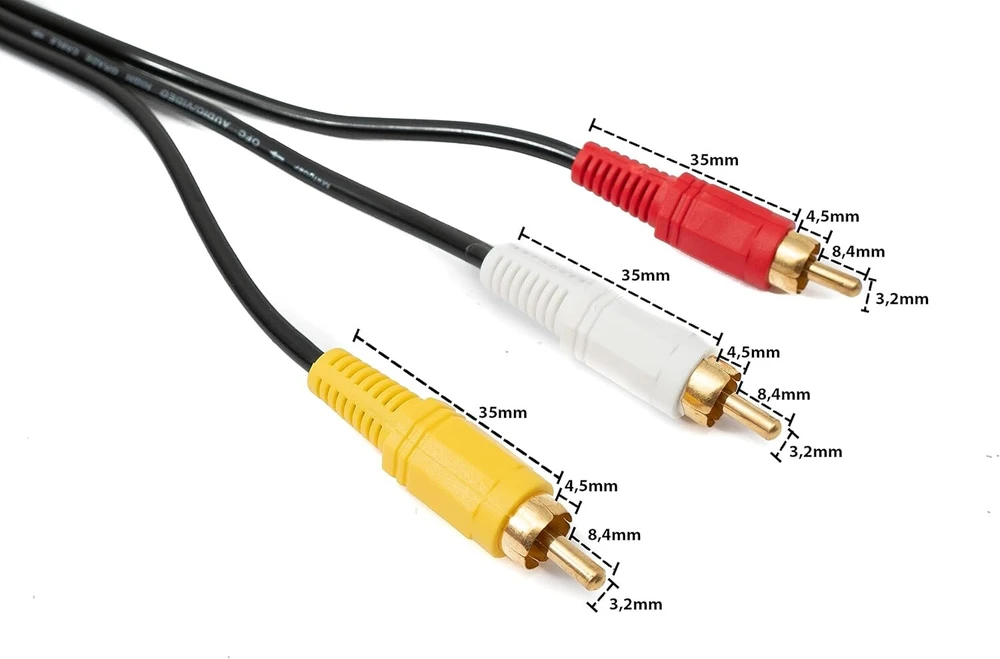System-s Rca 3 Rca Kabelis 15m Vyriškas-vyriškas Stereo Av