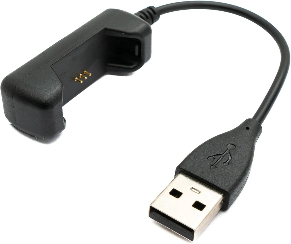 System-s usb 2.0 kabelis 10 cm įkrovimo kabelis, skirtas fitbit flex 2 išmaniajam laikrodžiui, juodas