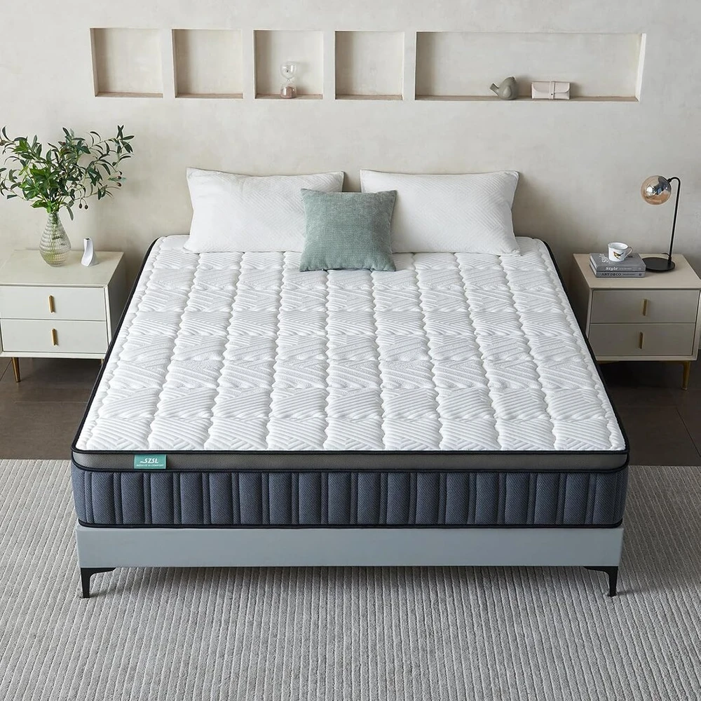 Szsl indulge in comfort čiužinys 140 x 200 cm, 26 cm storio, čiužinys su kišeninėmis spyruoklėmis, hibridinis čiužinys 140 x 200 cm, ergonomiškas memory foam, puiki atrama, kvėpuojantis čiužinys 140 x