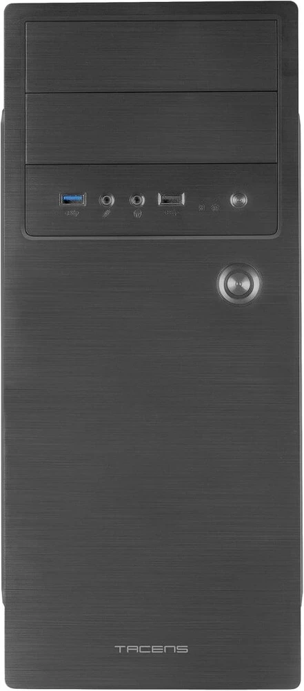 Tacens 2initiox, Pc dėklas Atx Semi-tower, 12 cm šoninis ventiliatorius, šlifuoto aliuminio priekis, plienas, juodas