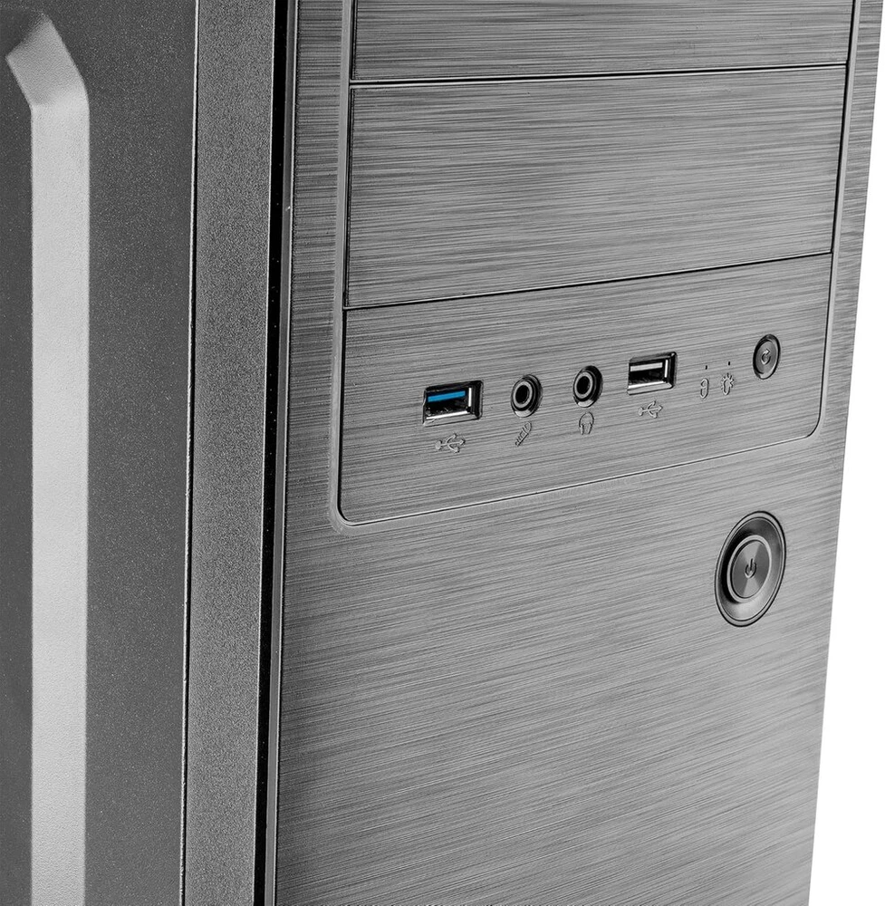 Tacens 2initiox, Pc dėklas Atx Semi-tower, 12 cm šoninis ventiliatorius, šlifuoto aliuminio priekis, plienas, juodas