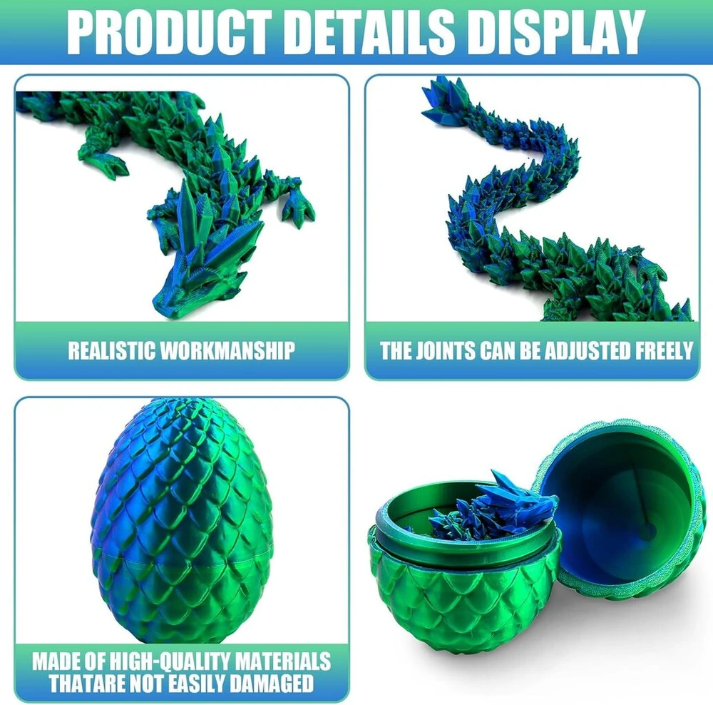 Taimeimao drakono kiaušinis su drakonu, 3d drakono kiaušinis, 3d spausdintas drakonas, 3d spausdintas siurprizas drakonas kiaušinyje, judantis drakonas, drakono žaislas, dovanų žaislas vaikams ir suaugusiems