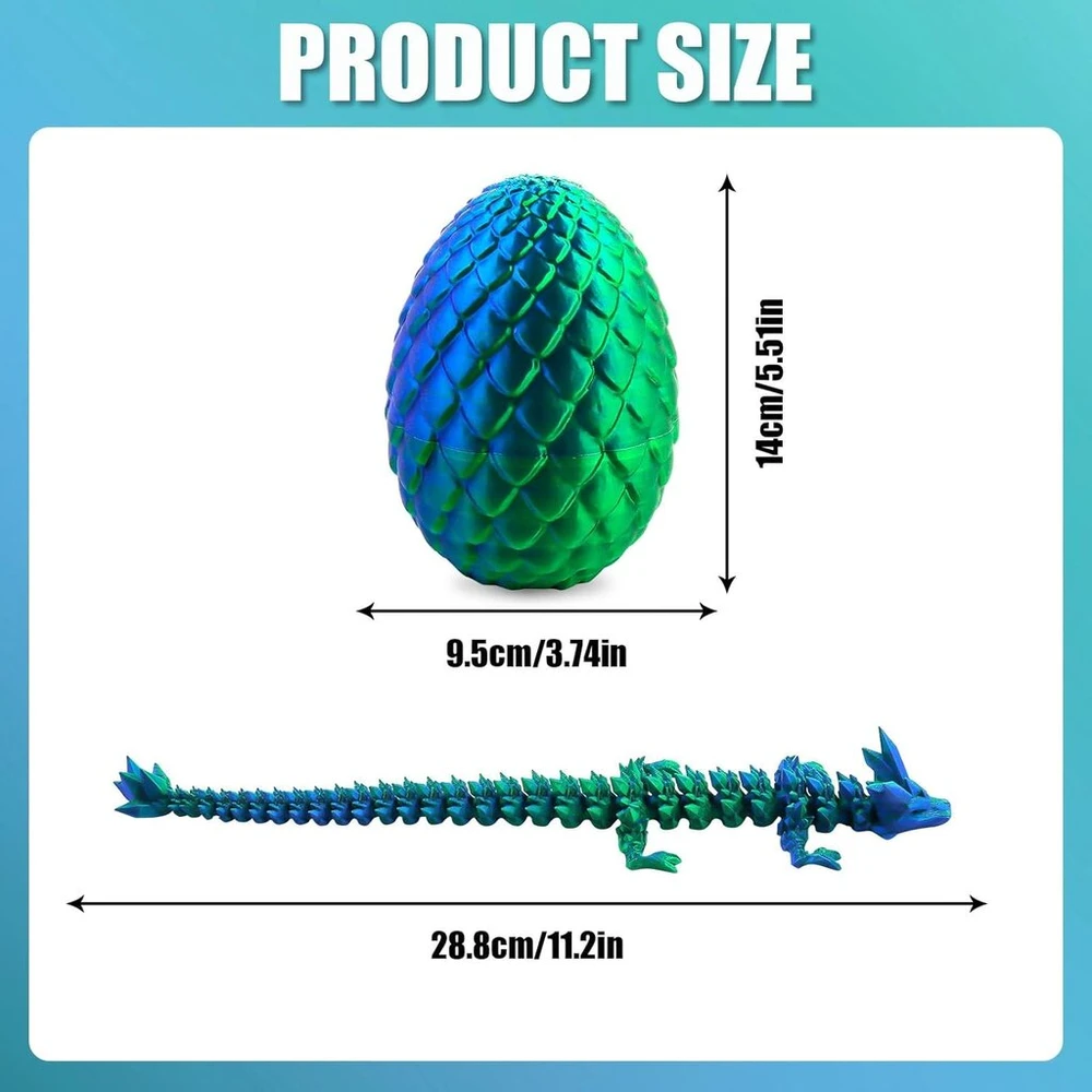 Taimeimao drakono kiaušinis su drakonu, 3d drakono kiaušinis, 3d spausdintas drakonas, 3d spausdintas siurprizas drakonas kiaušinyje, judantis drakonas, drakono žaislas, dovanų žaislas vaikams ir suaugusiems