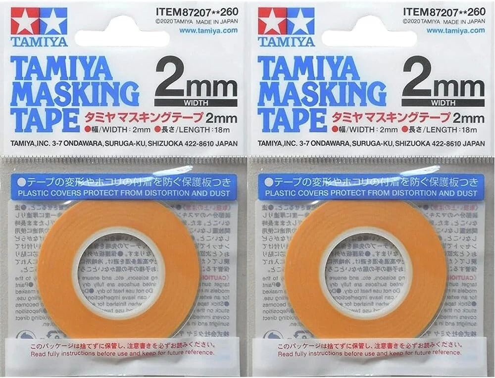Tamiya 87207 300087207 maskavimo juosta 2 mm/18 m, modelių gamyba, priedai (2 vnt. pakuotė)