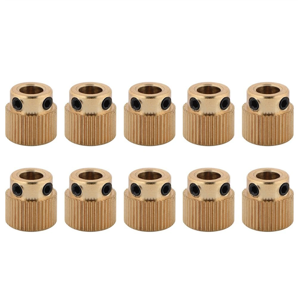 Tangxi 3d spausdintuvo dalys 10 vnt. žalvarinis ekstruderio ratas 26/40 pavara, skirta Cr-10.cr-10s S4 S5 Ender 3 Ender 3 Pro Mk7 Mk8 ekstruderiui (40 dantų)