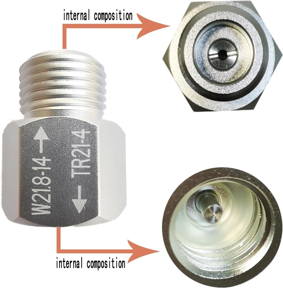 Taozhugong buitinis soda cilindro adapteris, co2 adapteris, naminio alaus statinės reguliatorius tr21-4 į w21.8 tvirtą cilindro adapterio keitiklio priedus, adapteris co2 buteliui akvariumui (a)