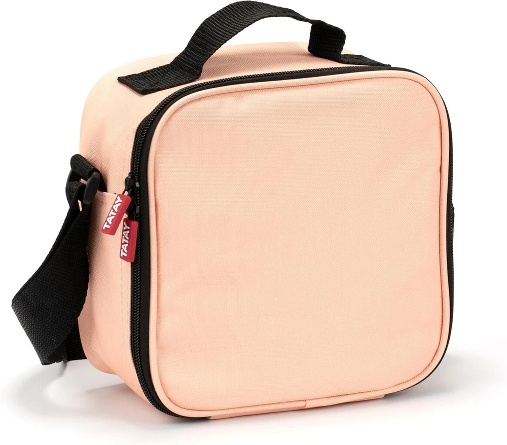 Tatay cool bag small, 3 l talpos, 4 plastikiniai maisto indai (2 x 0,5 l, 2 x 0,2 l) be bpa, persikų pūkelis, matmenys: 22,5 x 10 x 22 cm
