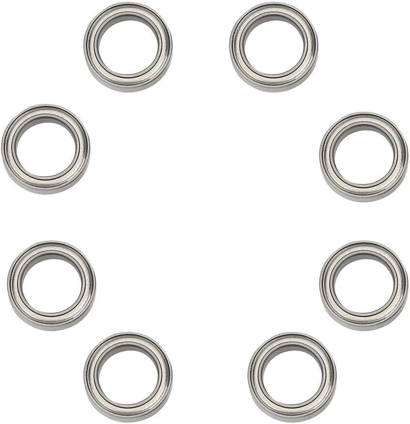 Tbest rc guoliai, 8 vienetai 10 x 15 x 4 mm metaliniai rutuliniai guoliai, skirti hpi wr8 b021 st/mt rc automobilių atsarginėms dalims (sidabriniai)