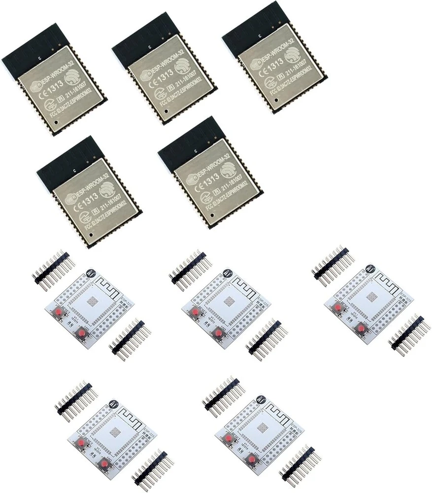 Tecnoulab 5 vnt. Esp-wroom-32 Esp32 Esp-32s Esp-32 Bluetooth ir Wifi dviejų branduolių Cpu Doit + 5 adapterio plokštės