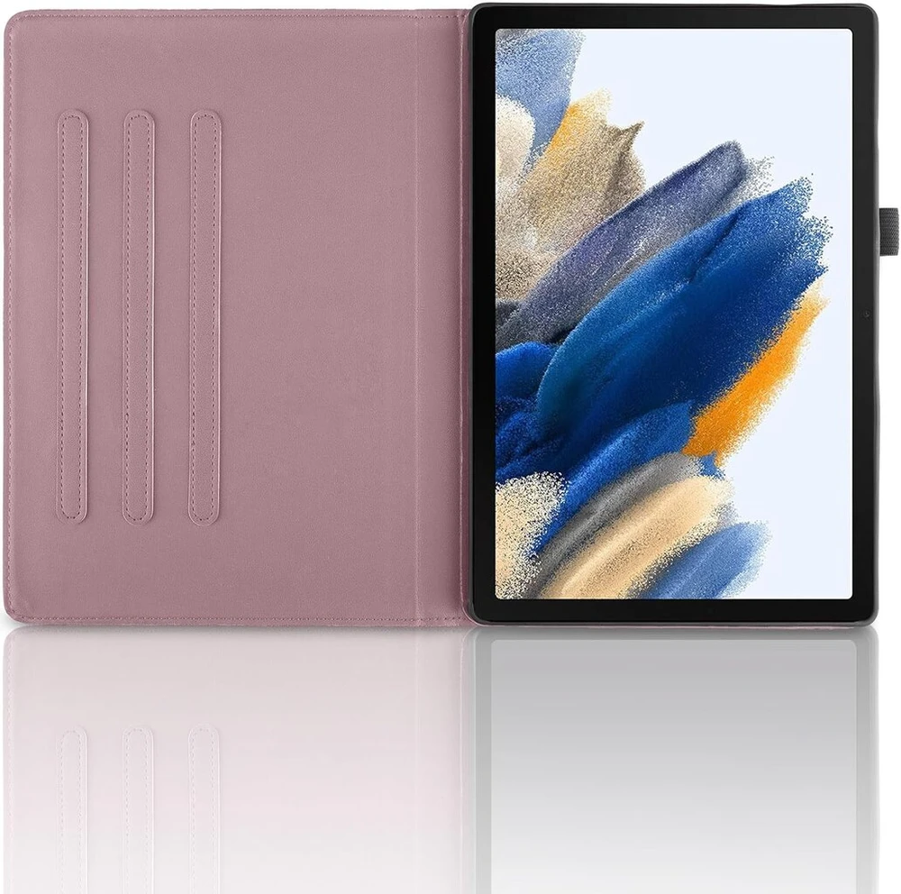 Tedtikjt dėklas, skirtas lenovo tab m10 plus (3-osios kartos) 10.6 colių 2022, pu odinis 360° pasukamas daugia kampų stovas, medžio planšetinio kompiuterio apsauginis dėklas, skirtas tab m10 plus (3-osios kartos) tb125 / tb128, rožinis auksas